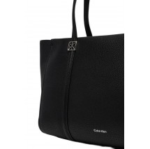 CALVIN KLEIN EMBLEM HW PEBBLE TOTE ΤΣΑΝΤΑ ΓΥΝΑΙΚΕΙΑ BLACK