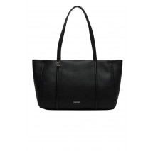 CALVIN KLEIN EMBLEM HW PEBBLE TOTE ΤΣΑΝΤΑ ΓΥΝΑΙΚΕΙΑ BLACK