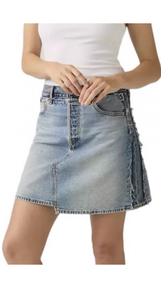 LEVIS DECONSTRUCTED EDGE SKIRT WORN IN ΤΖΙΝ ΦΟΥΣΤΑ ΓΥΝΑΙΚΕΙΑ MED INDIGO