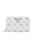 GUESS LAUREL SLG MEDIUM ZIP AROUND ΑΞΕΣΟΥΑΡ ΠΟΡΤΟΦΟΛΙ ΓΥΝΑΙΚΕΙΟ WHITE