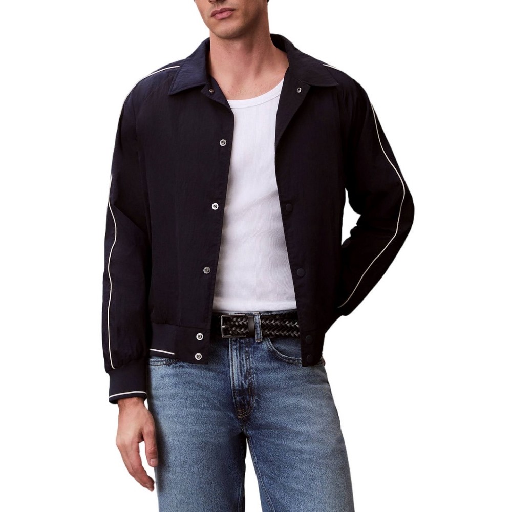 CALVIN KLEIN JEANS LS NYLON SNAP BOMBER JACKET ΜΠΟΥΦΑΝ ΑΝΔΡΙΚΟ NAVY