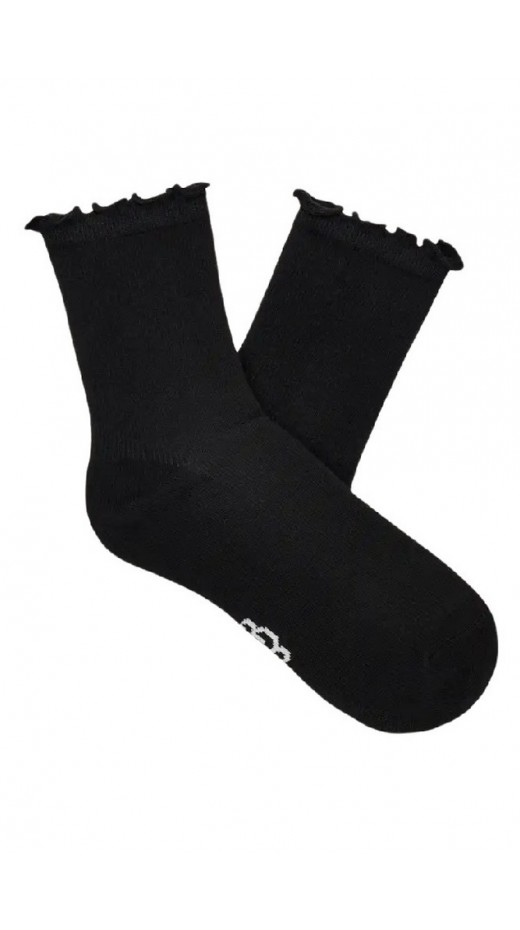 UGG KARSYN LETTUCE EDGE SOCK 1125531 ΚΑΛΤΣΑ ΜΕΣΑΙΑ ΓΥΝΑΙΚΕΙΑ BLACK