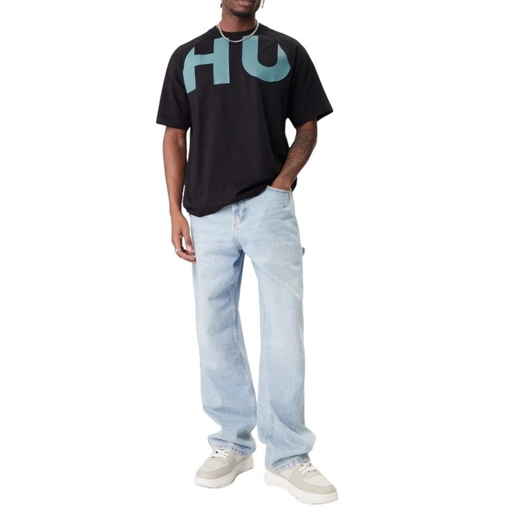 HUGO BOSS JERSEY NALFTEE T-SHIRT ΜΠΛΟΥΖΑ ΑΝΔΡΙΚΗ BLACK