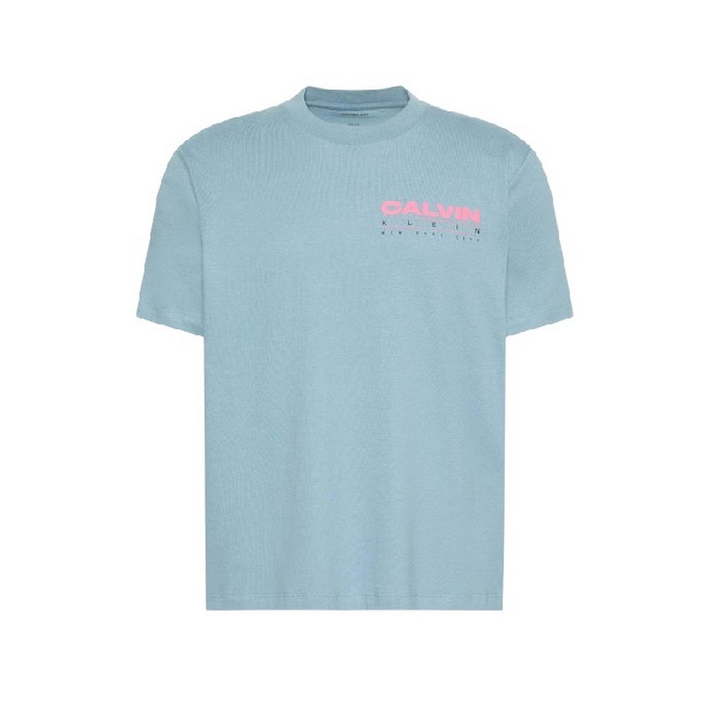 CALVIN KLEIN JEANS 20S CALVIN DISC STACK GRAPHIC T-SHIRT ΜΠΛΟΥΖΑ ΑΝΔΡΙΚΗ PETROL