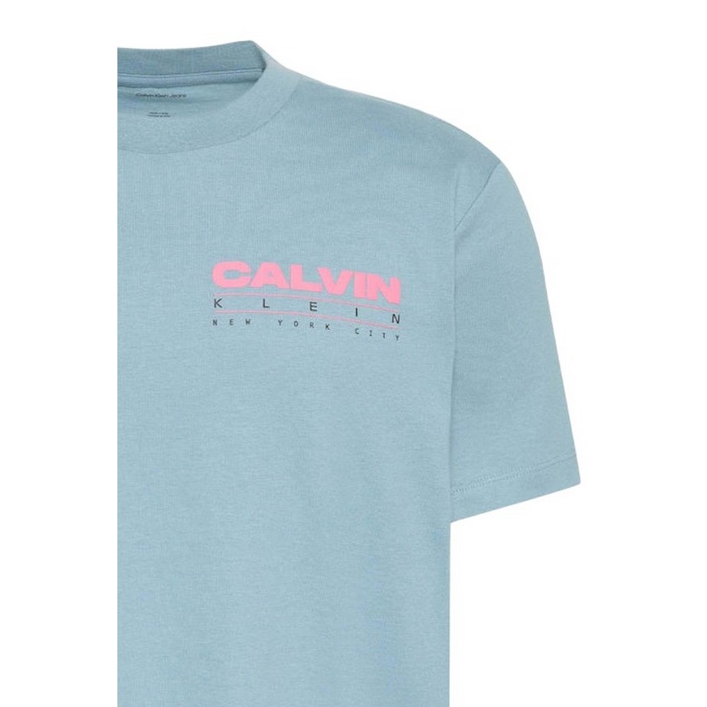 CALVIN KLEIN JEANS 20S CALVIN DISC STACK GRAPHIC T-SHIRT ΜΠΛΟΥΖΑ ΑΝΔΡΙΚΗ PETROL