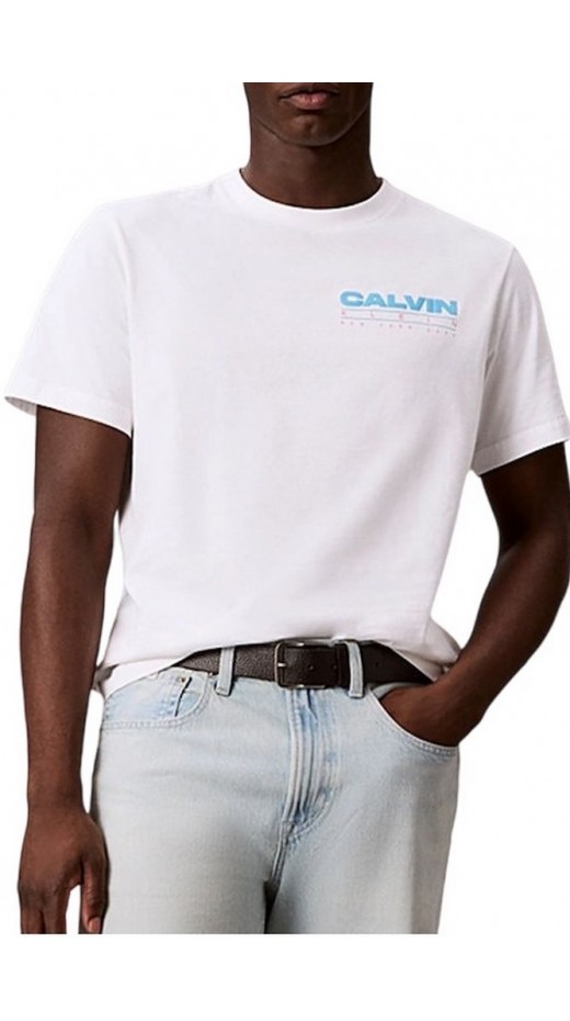 CALVIN KLEIN JEANS 20S CALVIN DISC STACK GRAPHIC T-SHIRT ΜΠΛΟΥΖΑ ΑΝΔΡΙΚΗ BRIGHT WHITE