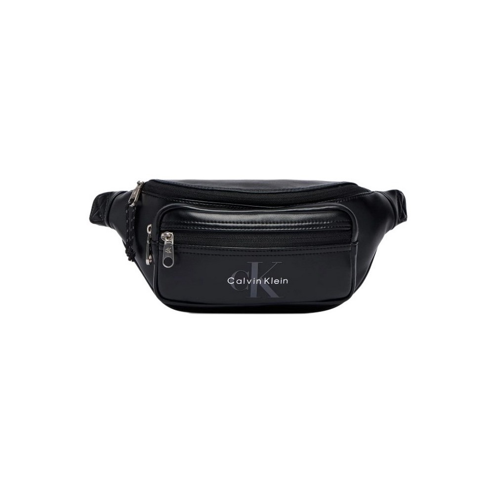 CALVIN KLEIN BOLD LOGO WEBBING WAISTBAG ΤΣΑΝΤΑ ΑΝΔΡΙΚΗ BLACK