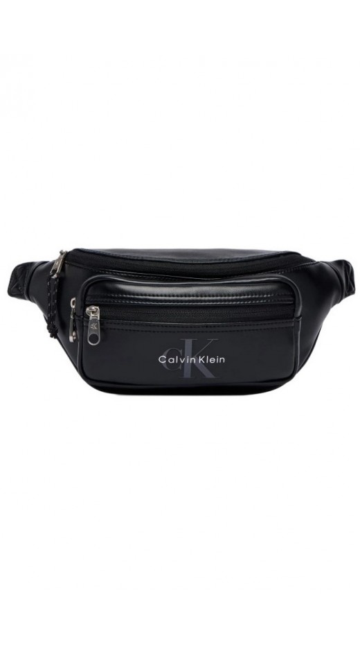 CALVIN KLEIN BOLD LOGO WEBBING WAISTBAG ΤΣΑΝΤΑ ΑΝΔΡΙΚΗ BLACK