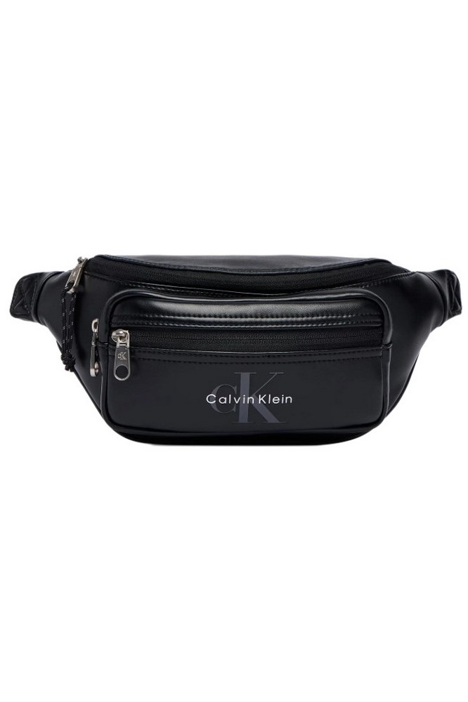 CALVIN KLEIN BOLD LOGO WEBBING WAISTBAG ΤΣΑΝΤΑ ΑΝΔΡΙΚΗ BLACK