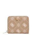 GUESS CARRIE LOGO SLG SML ZIP AROUND ΠΟΡΤΟΦΟΛΙ ΓΥΝΑΙΚΕΙΟ BEIGE