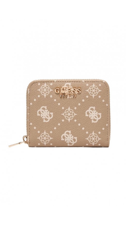 GUESS CARRIE LOGO SLG SML ZIP AROUND ΠΟΡΤΟΦΟΛΙ ΓΥΝΑΙΚΕΙΟ BEIGE