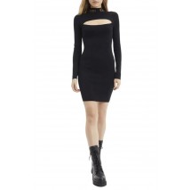 CALNIN KLEIN JEANS LOGO INTARSIA CUT OUT DRESS ΦΟΡΕΜΑ ΓΥΝΑΙΚΕΙΟ BLACK