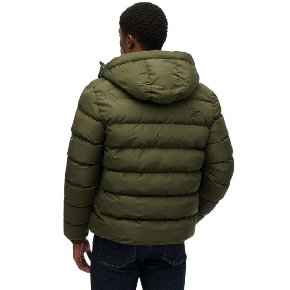 SUPERDRY SDCD HOODED SPORTS PUFFER JACKET ΜΠΟΥΦΑΝ ΑΝΔΡΙΚΟ KHAKI