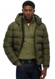 SUPERDRY D1 SDSW HOODED SPORTS PUFFER JACKET ΜΠΟΥΦΑΝ ΑΝΔΡΙΚΟ KHAKI