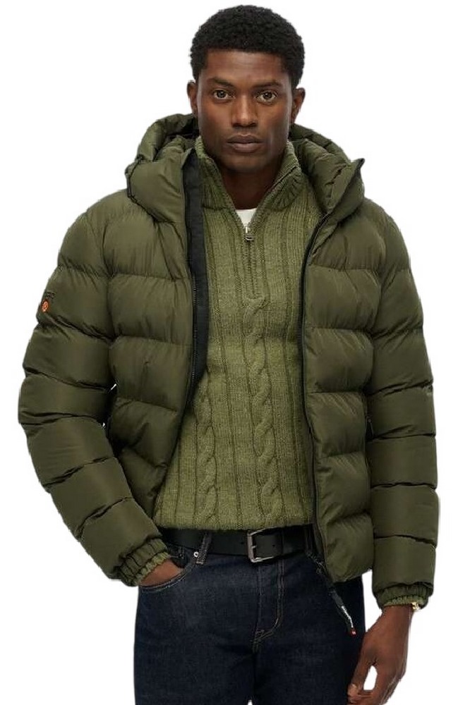 SUPERDRY D1 SDSW HOODED SPORTS PUFFER JACKET ΜΠΟΥΦΑΝ ΑΝΔΡΙΚΟ KHAKI