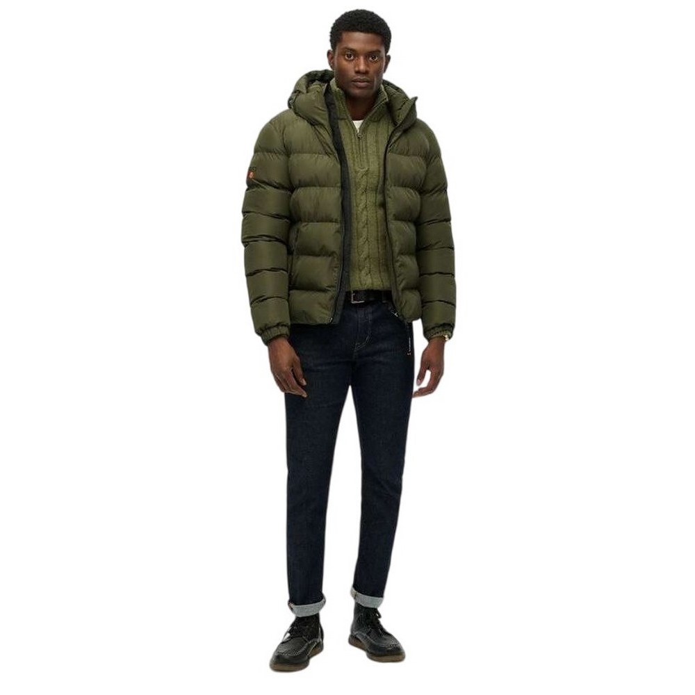 SUPERDRY SDCD HOODED SPORTS PUFFER JACKET ΜΠΟΥΦΑΝ ΑΝΔΡΙΚΟ KHAKI