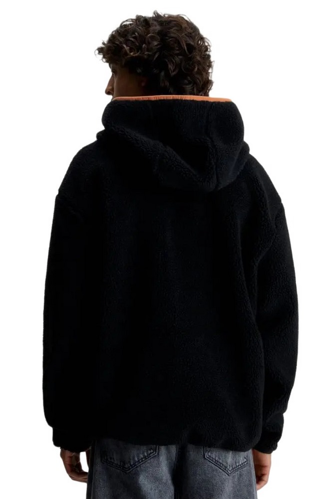 CALVIN KLEIN SHERPA HALF ZIP HOODIE ΜΠΛΟΥΖΑ ΑΝΔΡΙΚΗ BLACK