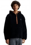 CALVIN KLEIN JEANS SHERPA HALF ZIP HOODIE ΜΠΛΟΥΖΑ ΑΝΔΡΙΚΗ BLACK