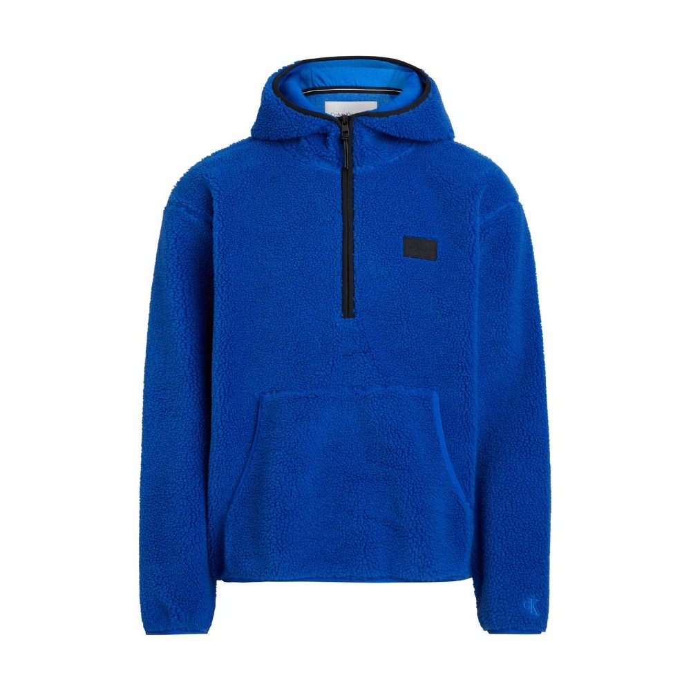 CALVIN KLEIN JEANS SHERPA HALF ZIP HOODIE ΜΠΛΟΥΖΑ ΑΝΔΡΙΚΗ BLUE