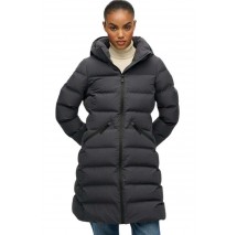 SUPERDRY D2 STUD CITY MID PADDED JACKET ΜΠΟΥΦΑΝ ΓΥΝΑΙΚΕΙΟ EBONY