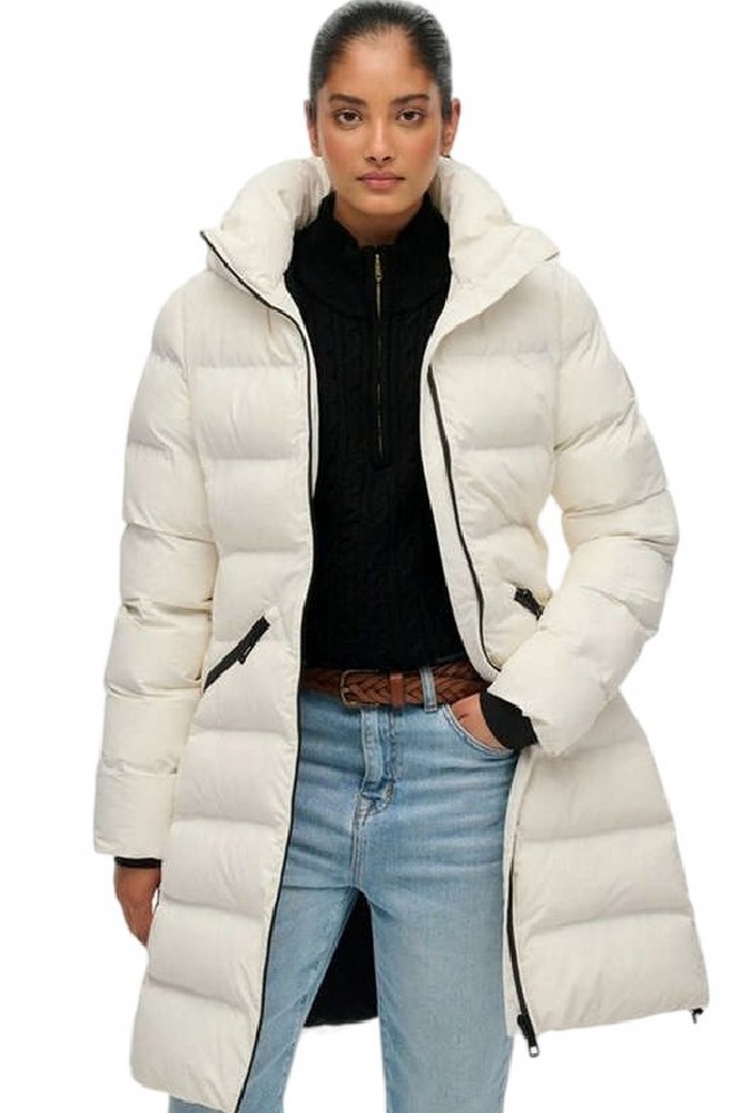 SUPERDRY D2 STUD CITY MID PADDED JACKET ΜΠΟΥΦΑΝ ΓΥΝΑΙΚΕΙΟ OFF WHITE