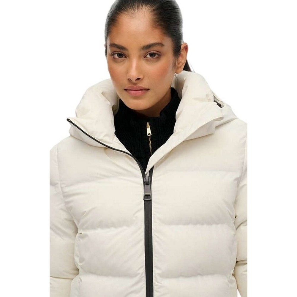 SUPERDRY D2 STUD CITY MID PADDED JACKET ΜΠΟΥΦΑΝ ΓΥΝΑΙΚΕΙΟ OFF WHITE