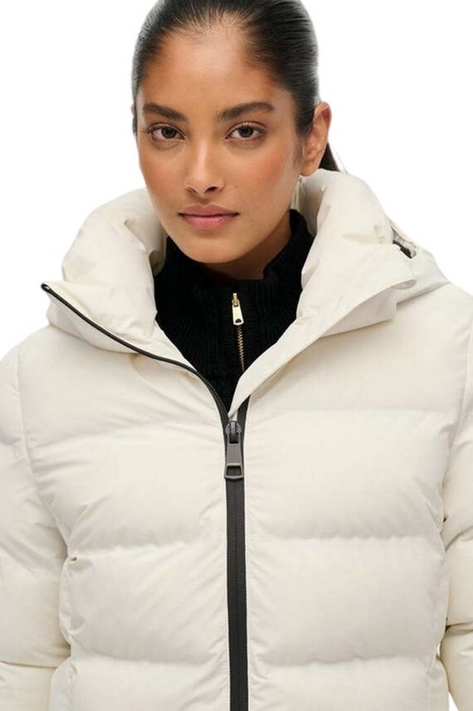 SUPERDRY D2 STUD CITY MID PADDED JACKET ΜΠΟΥΦΑΝ ΓΥΝΑΙΚΕΙΟ OFF WHITE