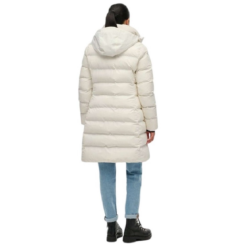 SUPERDRY D2 STUD CITY MID PADDED JACKET ΜΠΟΥΦΑΝ ΓΥΝΑΙΚΕΙΟ OFF WHITE