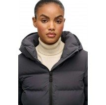 SUPERDRY D2 STUD CITY MID PADDED JACKET ΜΠΟΥΦΑΝ ΓΥΝΑΙΚΕΙΟ EBONY