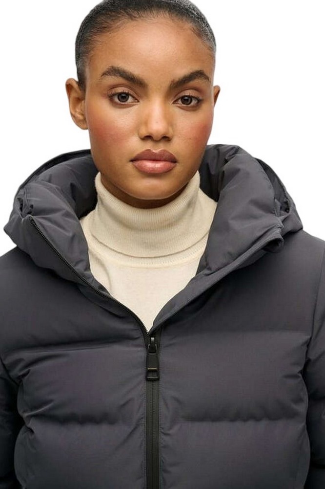 SUPERDRY D2 STUD CITY MID PADDED JACKET ΜΠΟΥΦΑΝ ΓΥΝΑΙΚΕΙΟ EBONY