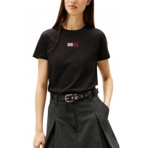 TOMMY JEANS REG PARTY FLAG TEE EXT T-SHIRT ΜΠΛΟΥΖΑ ΓΥΝΑΙΚΕΙΑ BLACK