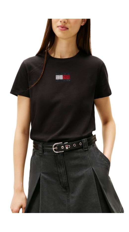 TOMMY JEANS REG PARTY FLAG TEE EXT T-SHIRT ΜΠΛΟΥΖΑ ΓΥΝΑΙΚΕΙΑ BLACK