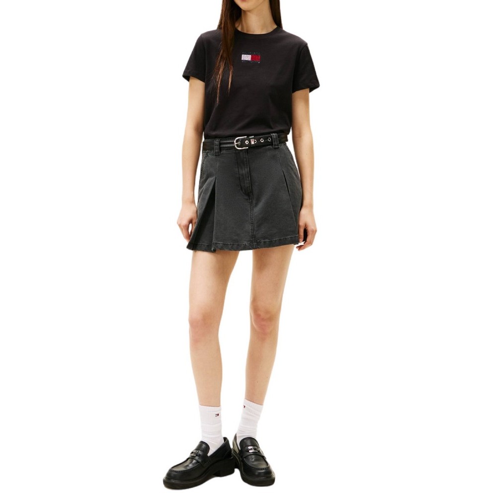 TOMMY JEANS REG PARTY FLAG TEE EXT T-SHIRT ΜΠΛΟΥΖΑ ΓΥΝΑΙΚΕΙΑ BLACK