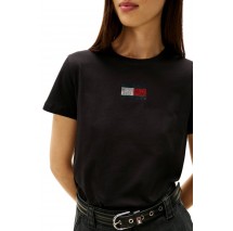 TOMMY JEANS REG PARTY FLAG TEE EXT T-SHIRT ΜΠΛΟΥΖΑ ΓΥΝΑΙΚΕΙΑ BLACK