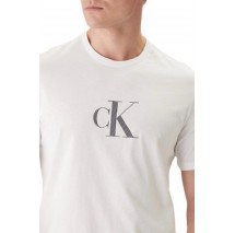 CALVIN KLEIN 30S DISTRESS MONOGRAM GRAPHIC T-SHIRT ΜΠΛΟΥΖΑ ΑΝΔΡΙΚΗ BRIGHT WHITE