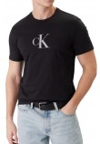 CALVIN KLEIN 30S DISTRESS MONOGRAM GRAPHIC T-SHIRT ΜΠΛΟΥΖΑ ΑΝΔΡΙΚΗ BLACK