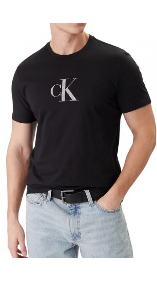 CALVIN KLEIN 30S DISTRESS MONOGRAM GRAPHIC T-SHIRT ΜΠΛΟΥΖΑ ΑΝΔΡΙΚΗ BLACK