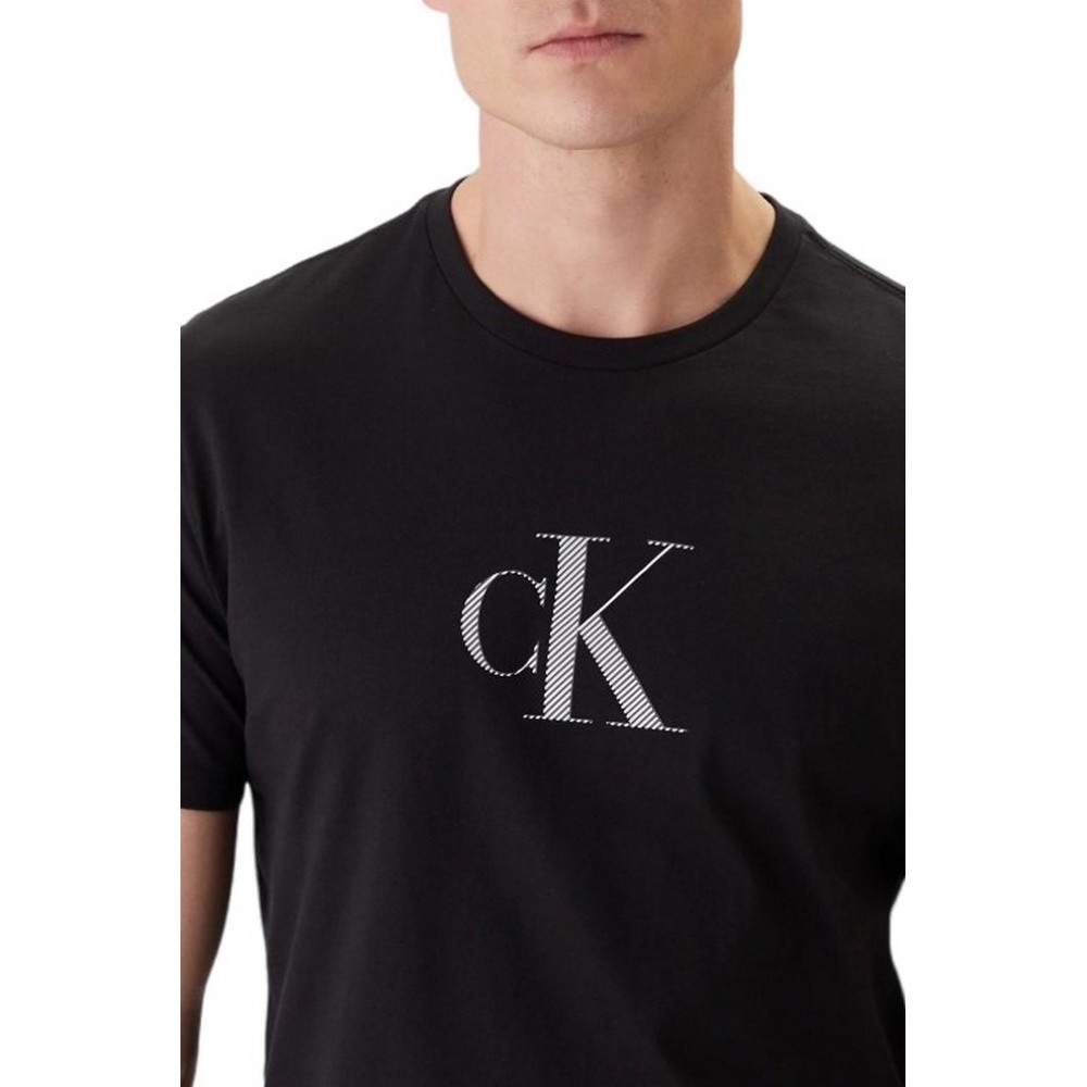 CALVIN KLEIN 30S DISTRESS MONOGRAM GRAPHIC T-SHIRT ΜΠΛΟΥΖΑ ΑΝΔΡΙΚΗ BLACK
