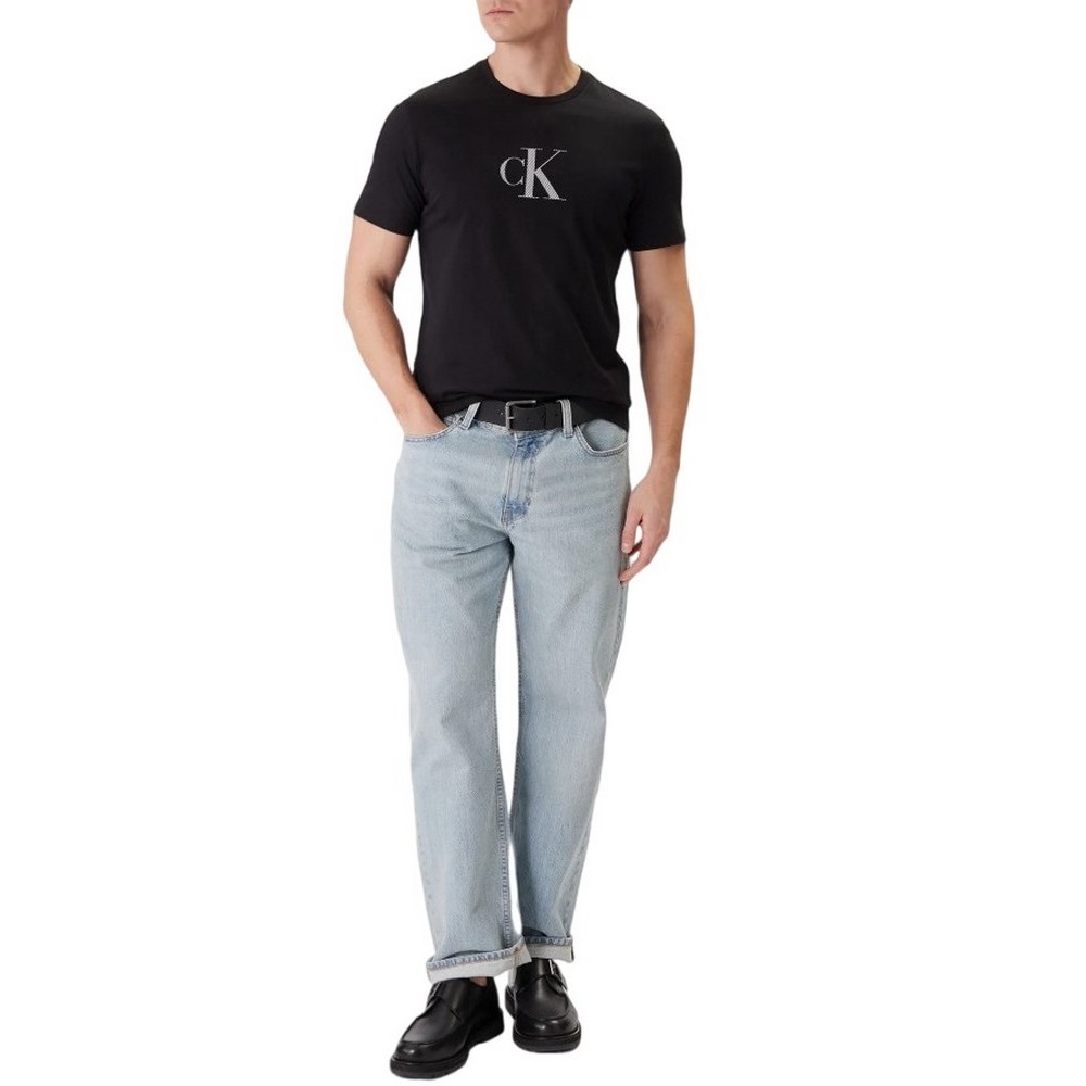 CALVIN KLEIN 30S DISTRESS MONOGRAM GRAPHIC T-SHIRT ΜΠΛΟΥΖΑ ΑΝΔΡΙΚΗ BLACK