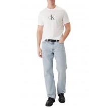 CALVIN KLEIN 30S DISTRESS MONOGRAM GRAPHIC T-SHIRT ΜΠΛΟΥΖΑ ΑΝΔΡΙΚΗ BRIGHT WHITE
