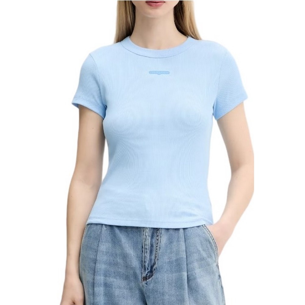 TOMMY JEANS SLIM SCRIPT LABEL SS TEE T-SHIRT ΜΠΛΟΥΖΑ ΓΥΝΑΙΚΕΙΑ CIEL