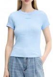 TOMMY JEANS SLIM SCRIPT LABEL SS TEE T-SHIRT ΜΠΛΟΥΖΑ ΓΥΝΑΙΚΕΙΑ CIEL