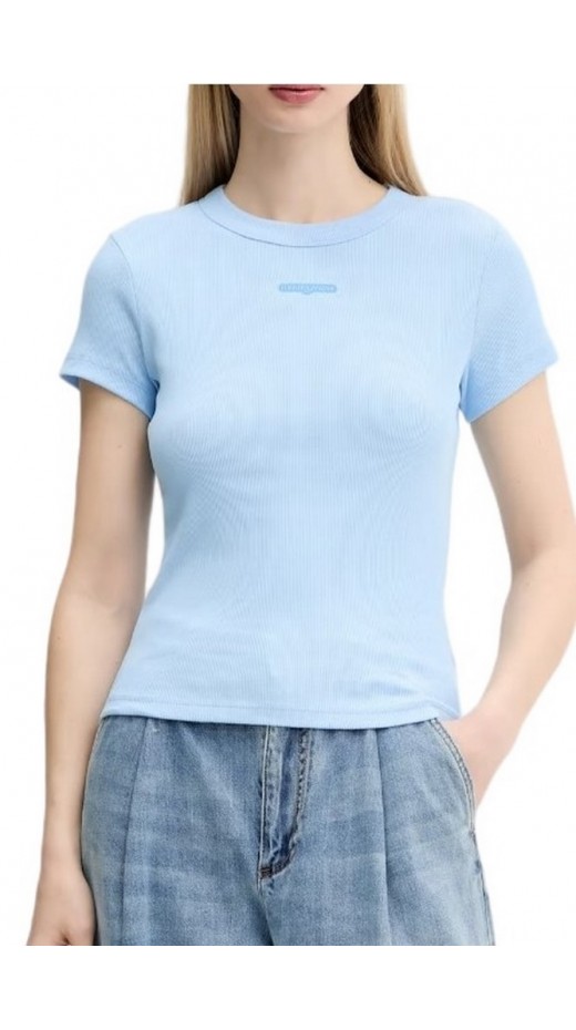 TOMMY JEANS SLIM SCRIPT LABEL SS TEE T-SHIRT ΜΠΛΟΥΖΑ ΓΥΝΑΙΚΕΙΑ CIEL