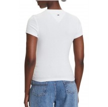 TOMMY JEANS SLIM SCRIPT LABEL SS TEE T-SHIRT ΜΠΛΟΥΖΑ ΓΥΝΑΙΚΕΙΑ OFF WHITE