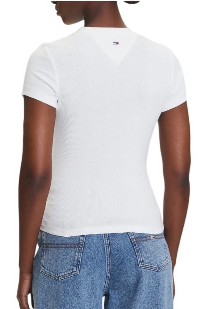 TOMMY JEANS SLIM SCRIPT LABEL SS TEE T-SHIRT ΜΠΛΟΥΖΑ ΓΥΝΑΙΚΕΙΑ OFF WHITE