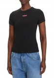 TOMMY JEANS SLIM SCRIPT LABEL SS TEE T-SHIRT ΜΠΛΟΥΖΑ ΓΥΝΑΙΚΕΙΑ BLACK