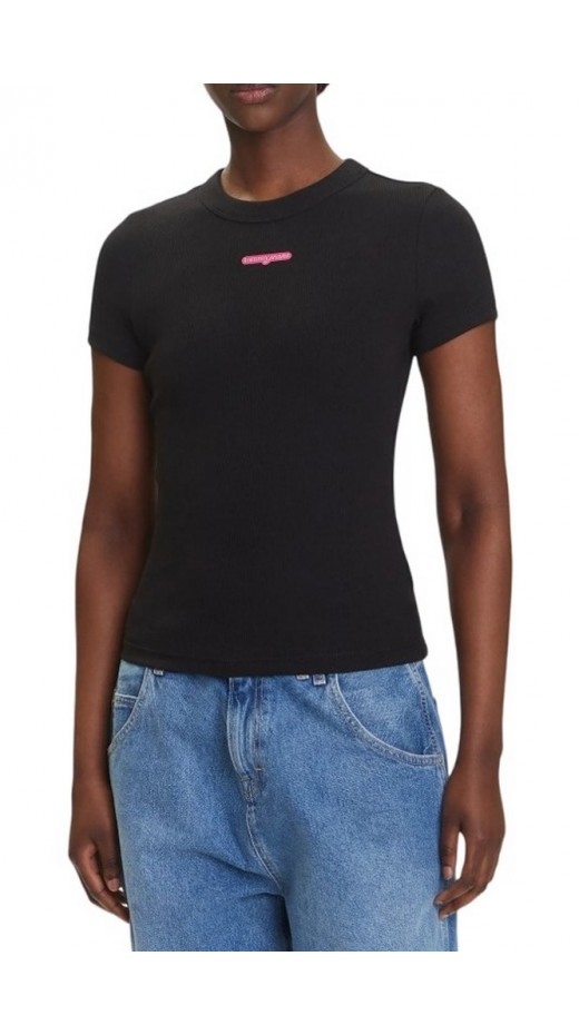 TOMMY JEANS SLIM SCRIPT LABEL SS TEE T-SHIRT ΜΠΛΟΥΖΑ ΓΥΝΑΙΚΕΙΑ BLACK