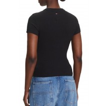 TOMMY JEANS SLIM SCRIPT LABEL SS TEE T-SHIRT ΜΠΛΟΥΖΑ ΓΥΝΑΙΚΕΙΑ BLACK