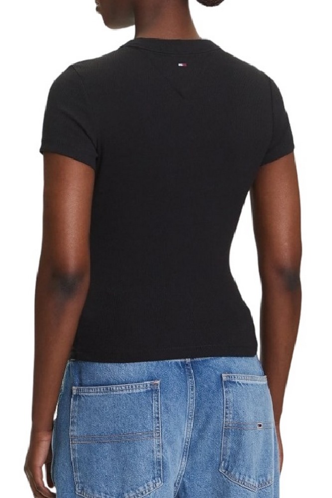 TOMMY JEANS SLIM SCRIPT LABEL SS TEE T-SHIRT ΜΠΛΟΥΖΑ ΓΥΝΑΙΚΕΙΑ BLACK