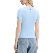 TOMMY JEANS SLIM SCRIPT LABEL SS TEE T-SHIRT ΜΠΛΟΥΖΑ ΓΥΝΑΙΚΕΙΑ CIEL
